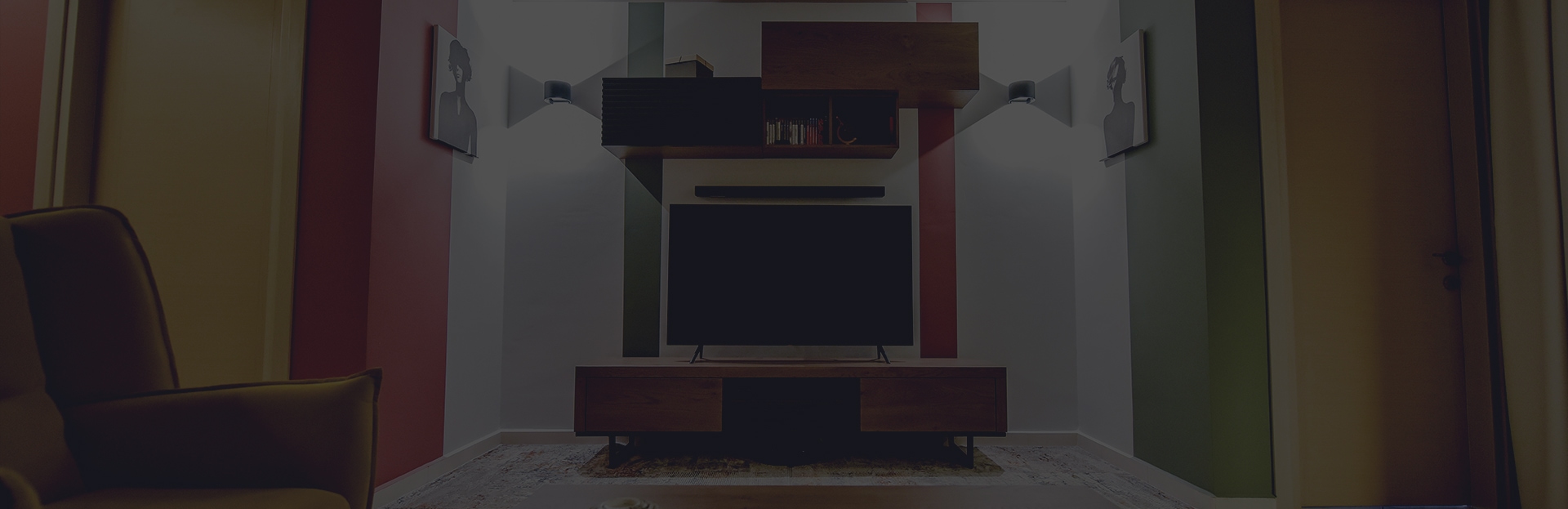 couch with tv